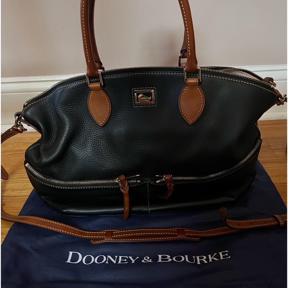 Dooney & Bourke Pebble grain double pocket large satchel
